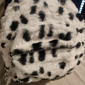 Fur mini Gilda Paris black & white backpack with adjustable straps. NWT.